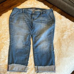 Torrid Women’s Crop Raw Hem Boyfriend Vintage Stretch Jeans SZ 20